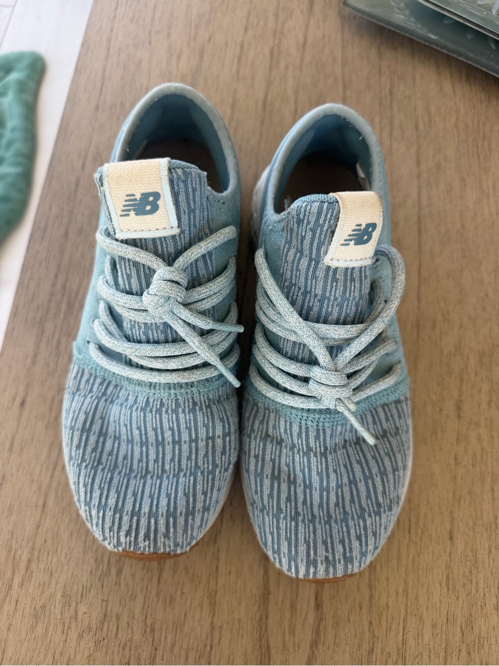 New Balance Light Blue Pattern & Suede Sneakers